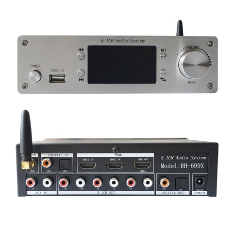 TZT RH-699X 4K Audio Decoder Bluetooth 5.0 Fiber Coaxial 5.1 Channel for HDMI Audio Splitter DTS Dolby Decoder ► Photo 1/6