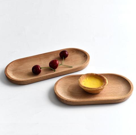 1PC Solid Mini Oval Wood Tray Without Paint  Small Wooden Plate Children's Wood Plate Tableware decorative tray ► Photo 1/6