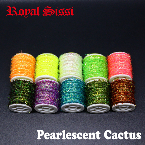 Royal Sissi new developed 10 spools set pearlescent cactus chenille salmon&steelhead streamer fly flash body fly tying materials ► Photo 1/6