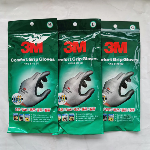 3M Work Gloves Comfort Grip wear-resistant Slip-resistant Gloves Anti-labor Safety Gloves Nitrile Rubber Gloves ► Photo 1/6