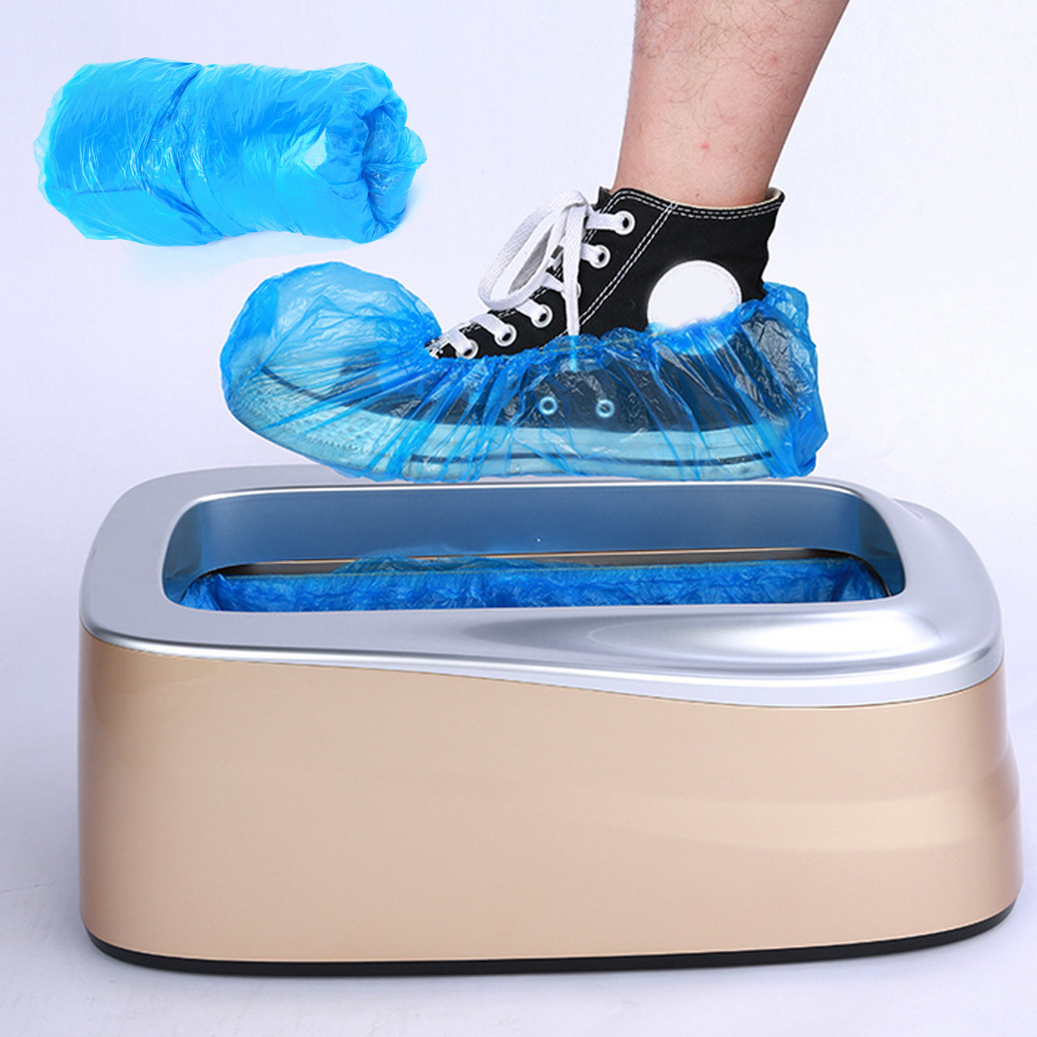Automatic Shoe Covers Dispenser with 100pcs Shoe Covers Disposable Boot Cover 