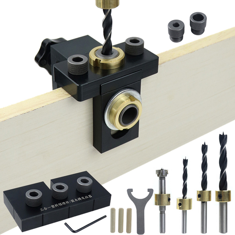 Adjustable Pocket Hole Jig Doweling Jig Kit 3 in 1 Drilling Guide Hole Locator Puncher For Furniture Connecting Woodworking Tool ► Photo 1/6