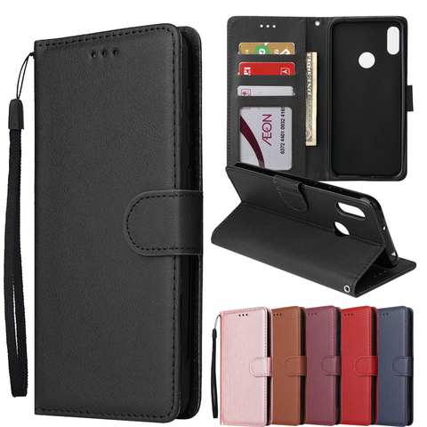 For Huawei Honor 8C 8X 8A case Classic Solid color Plain Wallet Flip Leather cover For Fundas Honor 8S Cases Huawei Honor 9A 9S ► Photo 1/6