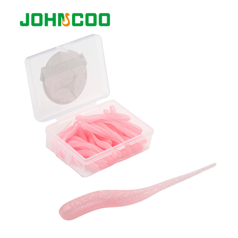 JOHNCOO 50pcs Fishing Lure Rock Fish Soft Bait 40mm 0.34g Silicone Bass Rockfish Swimbait Jig Lure Plastic Baits Worm ► Photo 1/6