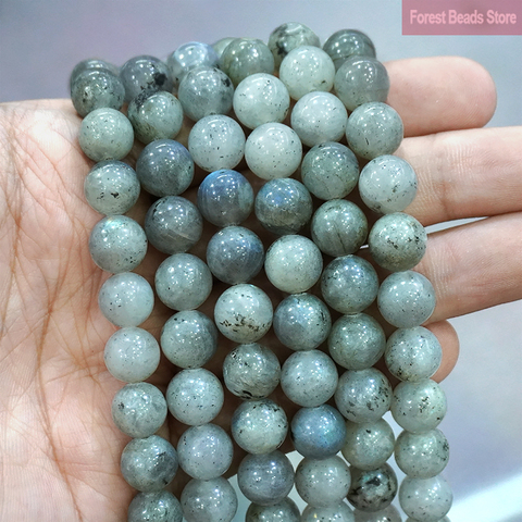Gray Labradorite Beads Natural Stone Round Loose Beads For DIY Making Bracelet Necklace Jewelry Charm 15'' Inch 4/6/8/10/12mm ► Photo 1/2