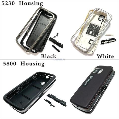 For Nokia 5800 5230 Housing Front Faceplate Frame Case+Back cover battery door cover+Keypad ► Photo 1/6