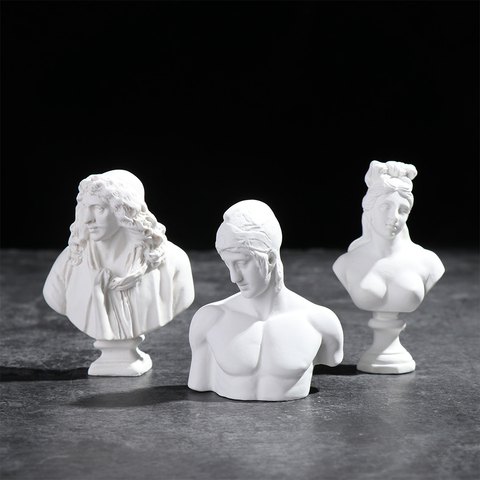 Greek Mythology Gypsum Bust Portraits Celebrities Mini Figurine Desktop Ornament Home Decor Crafts Nordic Plaster Statue ► Photo 1/6