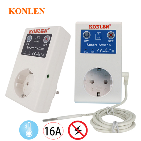 16A GSM SMS Smart Power Socket Outlet Temperature Sensor Controller Plug Intelligent Relay Switch Home Automation Remote Control ► Photo 1/6