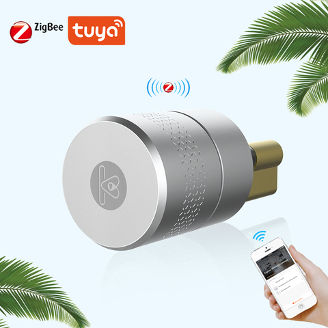 Tuya Zigbee Smart Cylinder Fingerprint Bluetooth Smart Lock Smartlife APP WIFI Door Lock cylinder For Smart Home Lock Upgrad ► Photo 1/6