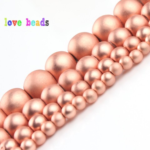 2/3/4/6/8mm Natural Matte Gold Rose Hematite Stone Round Loose Beads for Jewellery Making Bracelet Necklace 15'' ► Photo 1/6