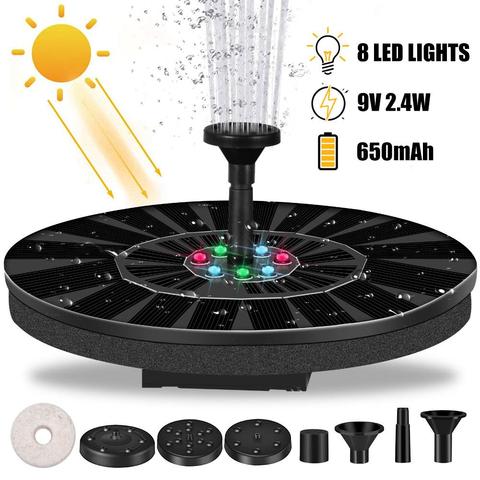 New LED Solar Fountain 2.4W Garden Water Fountain Pump Floating Solar Powered Water Fountain for Pond Pool Birdbath Garden Decor ► Photo 1/6