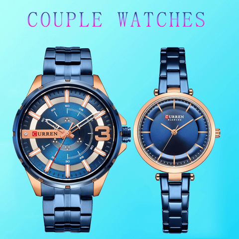 Curren Couple Watches For Lovers Stainless Steel Business Watch Women And Men Couple Watch Pair Wristwatch Relogio Feminino 2022 ► Photo 1/1