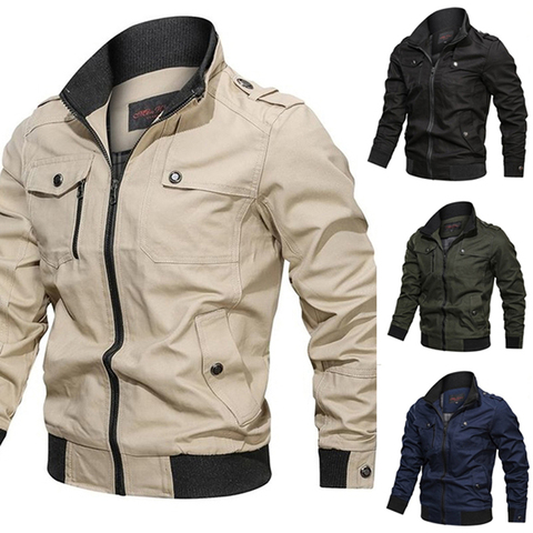 2022 Military Jacket Men Spring Autumn Cotton Windbreaker Pilot Coat Army Men's Bomber Jackets Cargo Flight Jacket Male Clothes ► Photo 1/6