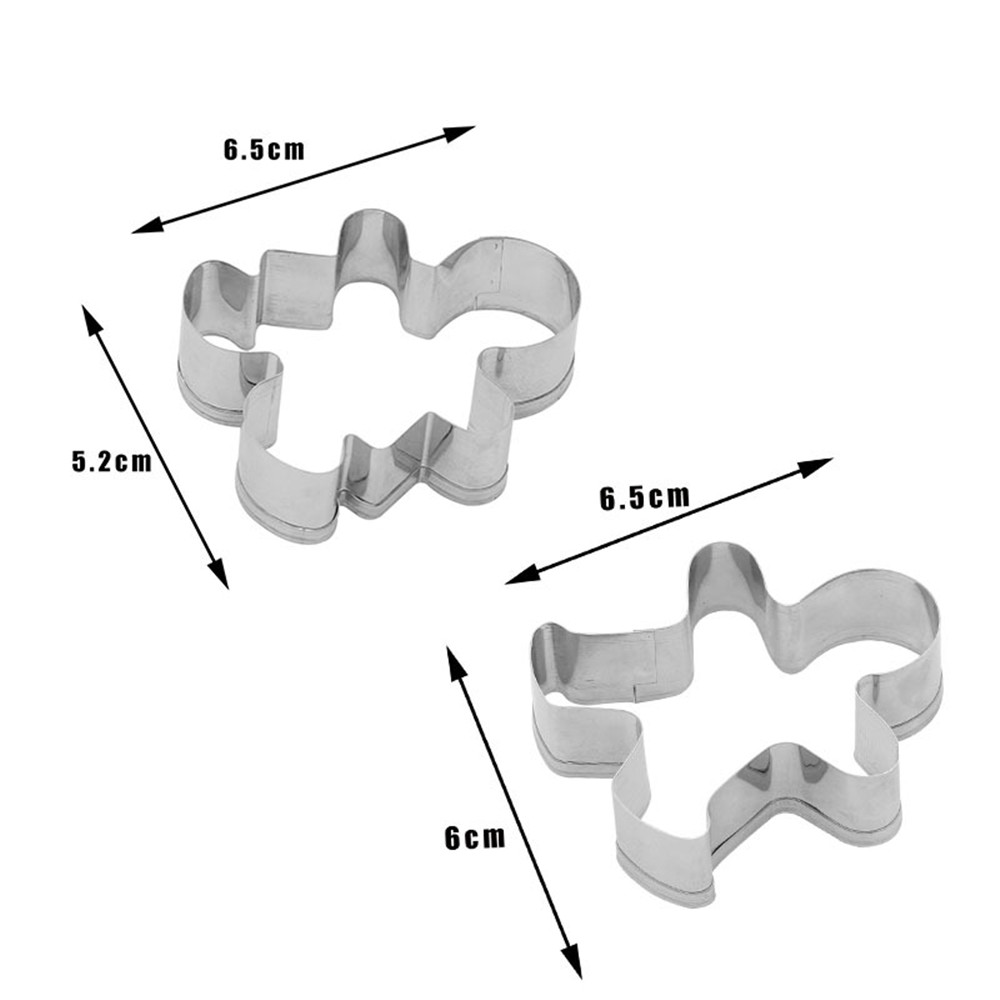 2pcs Christmas Cookie Cutter Tools Aluminium Alloy Gingerbread Men Shaped Holiday Biscuit Mold Kitchen Cake Decorating Tools ► Photo 1/6