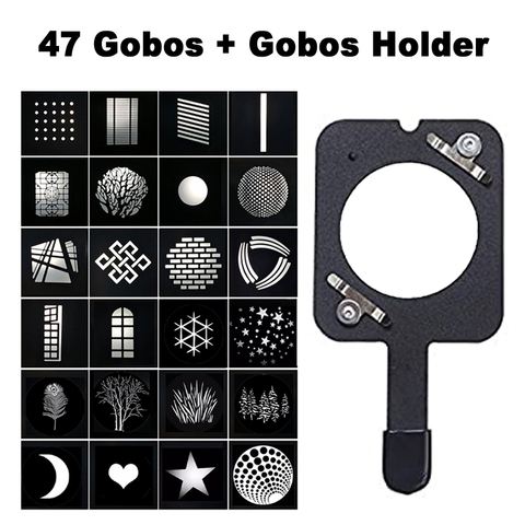 47 Patterns Optical Snoot Projection Modeling Mask and Gobo Metal Holder Fixator For Profile Light Spotlight Hole Diameter 4.5cm ► Photo 1/6