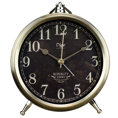 Creative Table Clock American Retro Alarm Clock Metal Silent Watch Shabby Chic Vintage Style Desktop Desk Clock Living Room Gift ► Photo 1/6