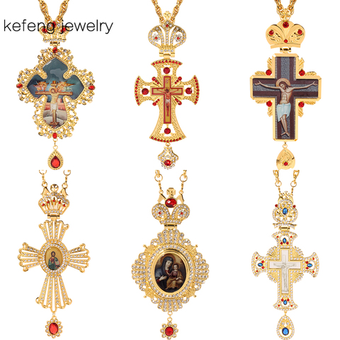 2022 Fashion New Classic Cross Men Necklace Church Orthodox Catholic Crucifix Christian Necklace Religious Alloy Crafts ► Photo 1/6