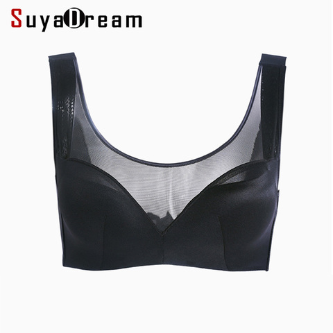 SuyaDream Basic Women Bras 100%Silk Lining Wire Free 3/4 Cups Sexy Bra 2022 New ► Photo 1/6