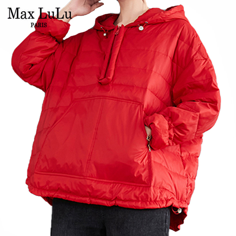 Max LuLu Eurpoean Winter Fashion Designer Womens Casual Loose Padded Hooded Hoodies Ladeis Vintage Qulited Sweatshirts Plus Size ► Photo 1/6