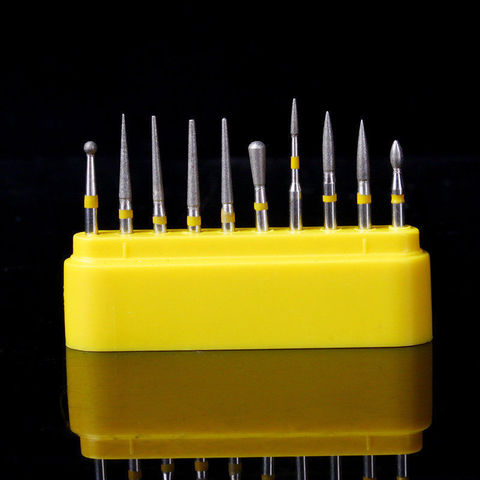 10pcs/kit Dental Diamond Burs for Teeth Porcelain Ceramics Composite Polishing High Speed Handpiece Polisher ► Photo 1/6