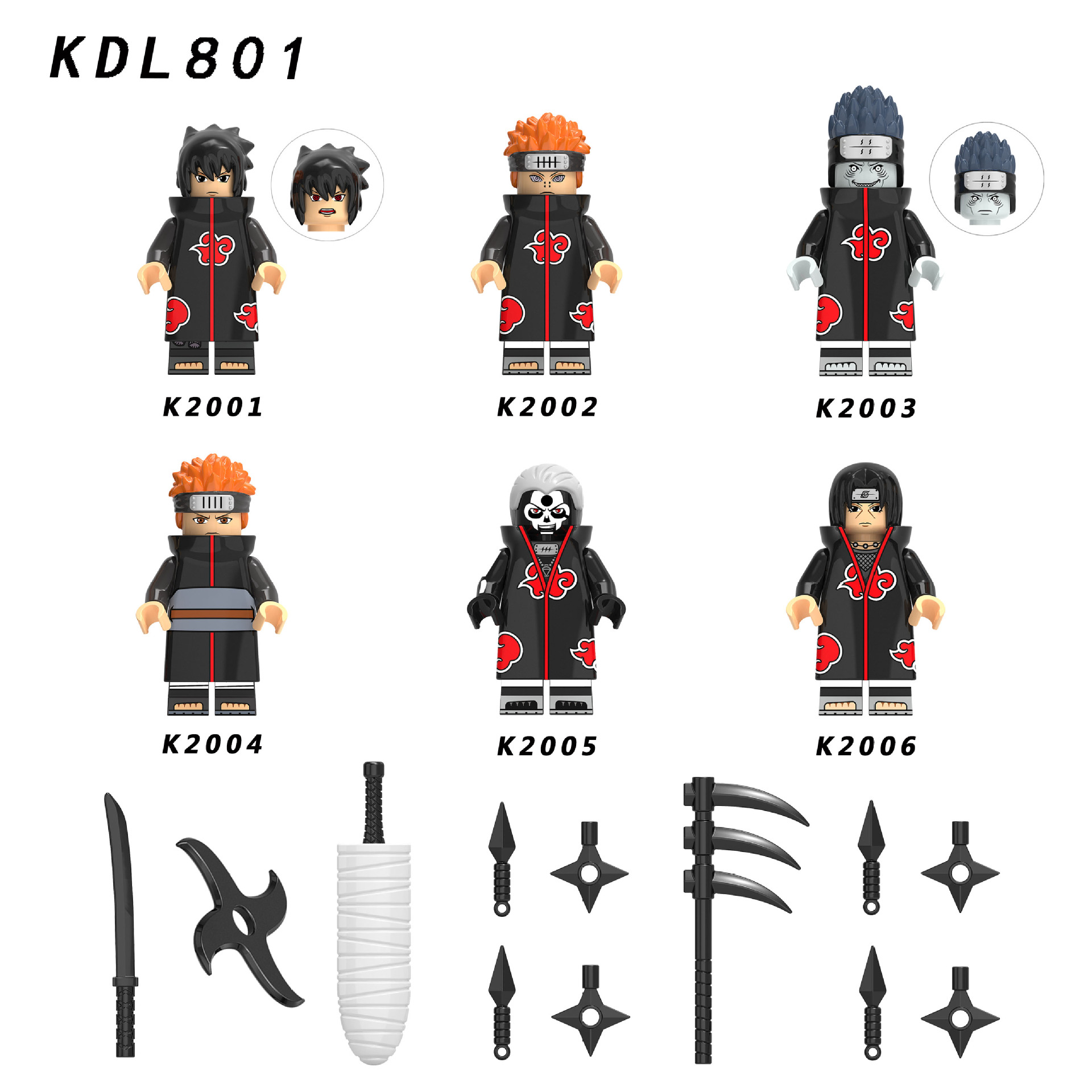 Buy Online Single Naruto Akatsuki Figure Hchiha Sasuke Itachi Yahiko Hidan Hoshigaki Kisame Building Blocks Model Bricks Toy Alitools