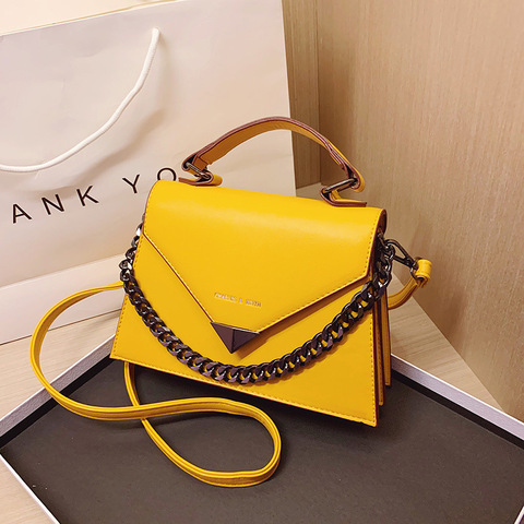 New Solid Leather Crossbody Bags For Women 2022 New Chain Luxury Design Handbags Ladies Messenger Shoulder bags Female Purses ► Photo 1/6