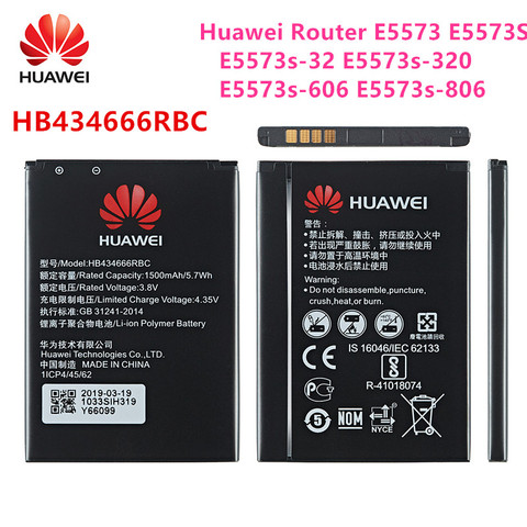 100% Orginal HB434666RBC 1500mAh Battery For Huawei Router E5573 E5573S E5573s-32 E5573s-320 E5573s-606 E5573s-806 Mobile phone ► Photo 1/4