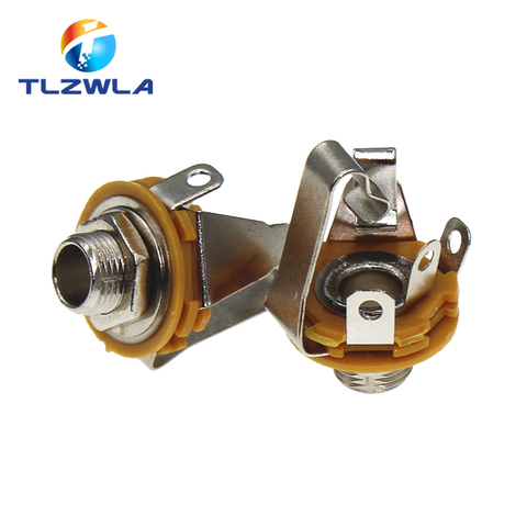 10pcs 6.35mm / 6.5mm 3 Pole Stereo Plug jack Audio Female Connector 6.35 Welding Type Panel Socket DIY Parts ► Photo 1/4