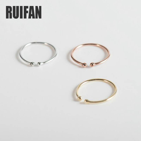 Rose Gold 3 Color Round Real 925 Sterling Silver Open Thin Ring for Women Ladies Girls Fine Jewelry Accessories YRI070 ► Photo 1/6