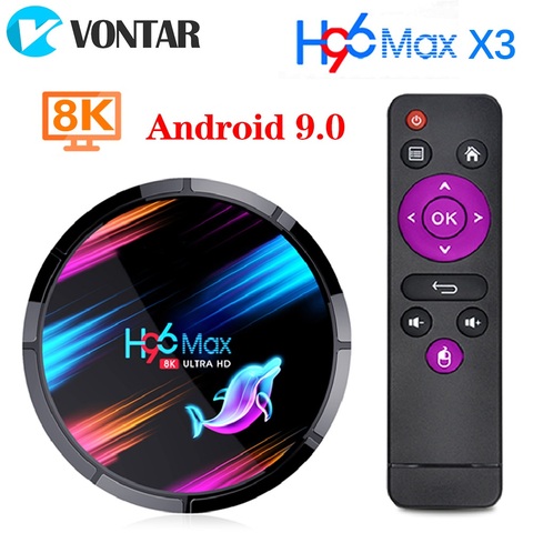 2022 H96 MAX X3 Android 9.0 TV Box 4GB 128GB 64GB 32GB Amlogic S905X3 Quad core Wifi 8K  H96MAX X3 TVBOX Android Set top box ► Photo 1/5