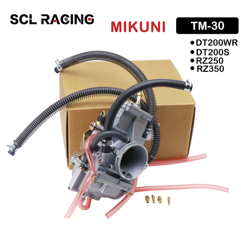 SCL Racing 1PC NEW Mikuni TM30 30mm Motorcycle Carburetor Flat Slide Smoothbore Carb For YAMAHA DT200WR DT200S RZ250 RZ350 moto ► Photo 1/6