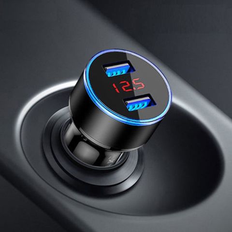 3.1A Dual USB Car Charger 2 Port LCD Display 12-24V Cigarette Socket Lighter Fast Car Charger Power Adapter For Smart Phone ► Photo 1/6