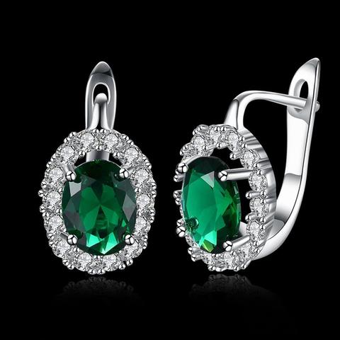 New 2022 Fashion Women Earrings Big Green Shiny Crystal Cubic Zircon Stone Earrings Female Contracted Fine Hot Jewelry Girl Gift ► Photo 1/6