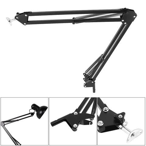 Universal Stand arm Bracket Flexible Metal Holder Over Length Swing Arm Standing Bracket Fit for Table Lamp Capacitor Microphone ► Photo 1/6