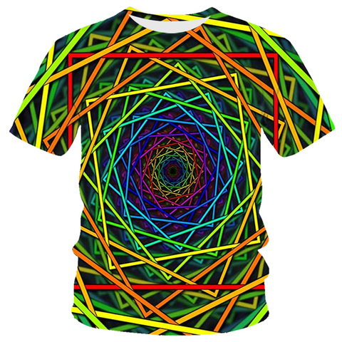 Men 3D Hypnosis Print T-Shirt Short Sleeve Casual Top Tee Summer Plus Size S-6XL