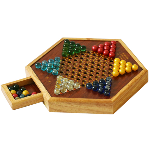 Top Grade Multicolor Marble Chinese Checkers Chess Set Fine Wooden Chessboard Classic Family Children's Party Playing Board Game ► Photo 1/6