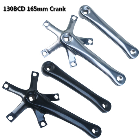 Folding Bike Crank Arm Set 165mm 130BCD  Single speed 42T Chainwheel Aluminum Square hole Fixed Gear Bicycle Crankset Chain Ring ► Photo 1/6