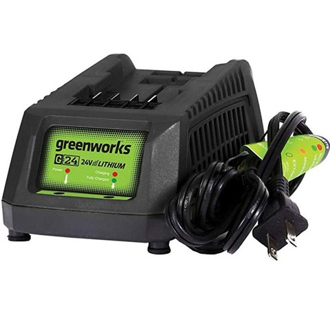 Greenworks 29862 G24 Mower Battery Charger 24 V Rubber Feet Wall Mounted Installation Design Full Stop ► Photo 1/1