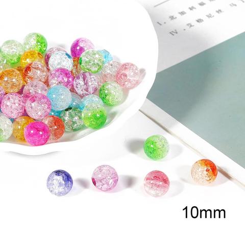 8mm 10mm 12mm 14mm Double Colored Cracked Beads Spacer Beads Acrylic for  DIY Jewelry Making Accessories ► Photo 1/6