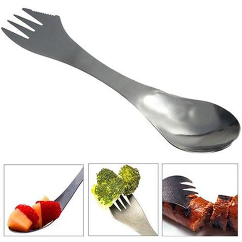 3in1 Stainless Steel Spork Combo Spoon Fork Knife Camping Hiking Travel Cutlery Multifunctional stainless steel tableware ► Photo 1/5