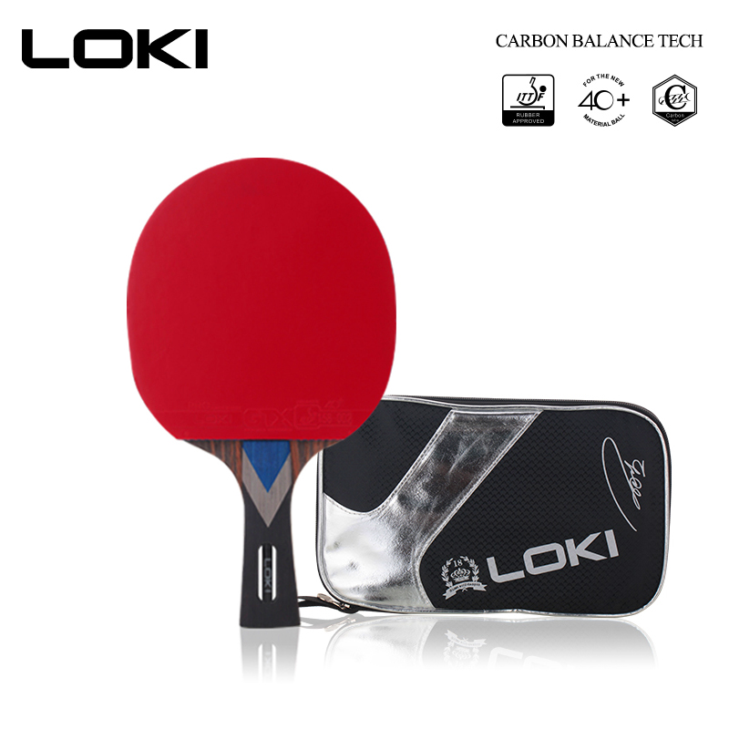 LOKI Professional Table Tennis Racket Carbon Blade with Rubber Ping