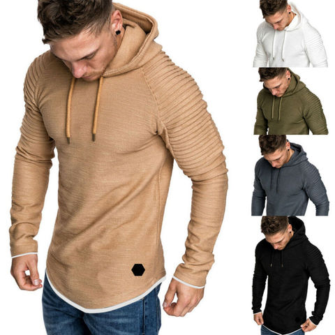 Mens Fashion Winter Hoodie Warm Hooded Sweatshirt Gym Bodybuilding Fitness Athletic Outwear Workout Top ► Photo 1/6
