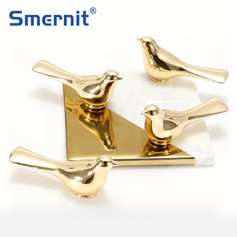 Gold Bird Cabinet Knobs Wall Hanging Hook Animal Drawer Pulls Vintage Kitchen Door Handles and Knobs Furniture Handle Decoration ► Photo 1/6