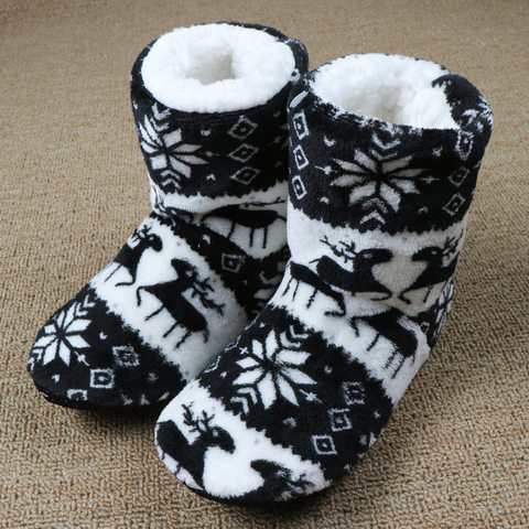 Winter Fur Slippers Women Warm House Slippers Plush Flip Flops Christmas Cotton Indoor Home Shoes Floor Shoes Claquette Fourrure ► Photo 1/6