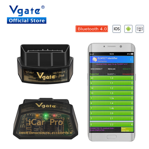 Vgate iCar Pro OBD2 elm327 Diagnostic Scanner Bluetooth 4.0  Diagnostic Tool ELM327 V2.2 Scanner For IOS/Android code reader ► Photo 1/6