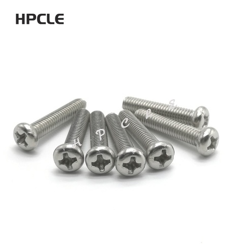 20-100pcs M1 M1.2 M1.4 M1.6 M2 M2.5 M3 M4 ISO7045 DIN7985 GB818 304 Stainless Steel Cross Recessed Pan Head Phillips Screws ► Photo 1/2