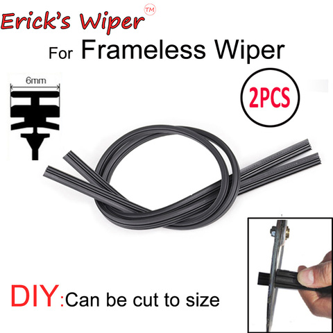 2Pcs/lot Universal AAA Grade Auto Vehicle Insert Soft Rubber Strip Refill For Frameless Wiper Blades 6mm 26