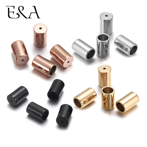 4pcs Stainless Steel 6mm / 1mm Tube Beads for Connect Leather Cord End Beads Spacer for Bracelet Jewelry Making Accessories ► Photo 1/6