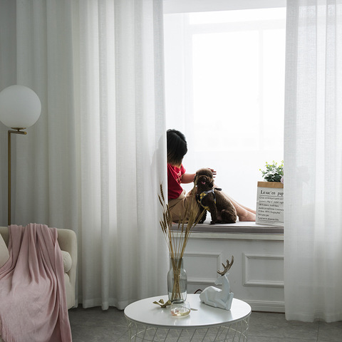 Thicken White Sheer Curtain for Living Room Half Shading Tulle Cortinas Bedroom Kitchen Window Curtain Veil Drapery Secret ► Photo 1/6