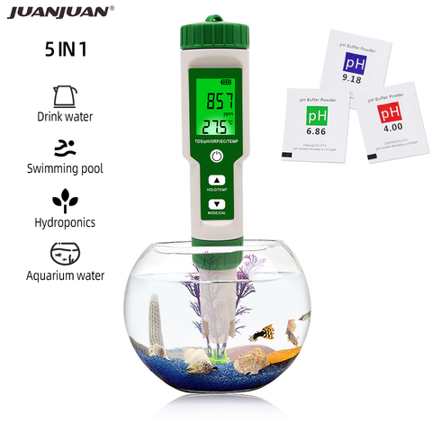 5 In 1 Digital Water Tester Professional PH/TDS/EC/ORP/Temperature Tester Pen Waterproof Multi-Function Meter ► Photo 1/6